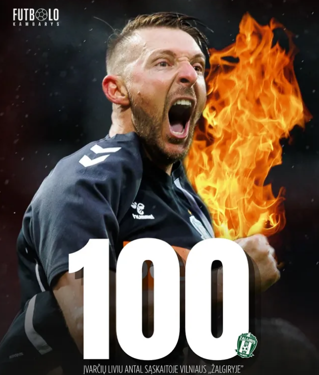 Liviu Antal la golul 100 pentru Zalgiris